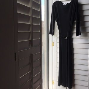 Never worn long black AGB stretch nylon dress